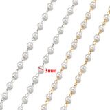 2 Meters Stainless Steel Pearl Chains for Jewelry Craft DIY