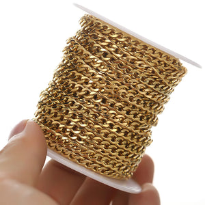 2 Meters Stainless Steel Cuban Chains DIY Jewelry Making