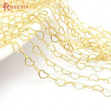 Champagne Brass Heart Shape Necklace Chains High Jewelry Accessories
