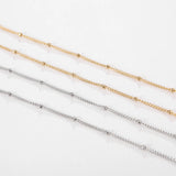 2M Stainless Steel Bead Link Chain Necklace DIY Jewelry Making