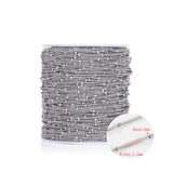 2M Stainless Steel Bead Link Chain Necklace DIY Jewelry Making