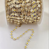 2 Meters Plated Brass Drip Flower Chain Beads Chains DIY Jewelry Making