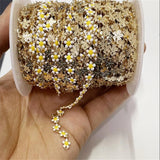 2 Meters Plated Brass Drip Flower Chain Beads Chains DIY Jewelry Making
