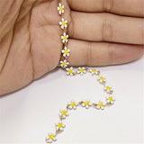 2 Meters Plated Brass Drip Flower Chain Beads Chains DIY Jewelry Making