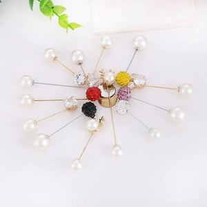 Pearl anti light Brooch with diamond pin