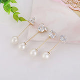 Pearl anti light Brooch with diamond pin