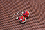 2 Pair Hmong Embroidered Flower Earrings Set Ethnic Bohemian Jewelry Grab Bag