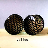 2 PC Goth Glass Gauges Ear Tunnels Ear Expander Stretcher Piercing