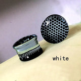 2 PC Goth Glass Gauges Ear Tunnels Ear Expander Stretcher Piercing