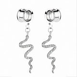 Goth Skull Pendant Ear Plugs Gauges Stainless Steel Stretcher Y2k Jewelry