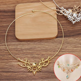 2 PCS Retro Alloy Deer Hair Band Setting For DIY Jewelry Making