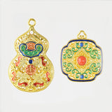 2 PCS 18K Plated Gourd Lucky Pendant Charms for DIY Jewelry Making