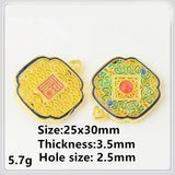2 PCS 18K Plated Gourd Lucky Pendant Charms for DIY Jewelry Making