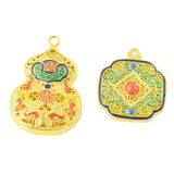 2 PCS 18K Plated Gourd Lucky Pendant Charms for DIY Jewelry Making