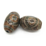 2 PCS 20mm*32.5 Vintage Tibetan Eyes Dzi Beads