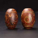2 PCS 20mm*32.5 Vintage Tibetan Eyes Dzi Beads