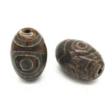 2 PCS 20mm*32.5 Vintage Tibetan Eyes Dzi Beads