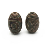 2 PCS 20mm*32.5 Vintage Tibetan Eyes Dzi Beads