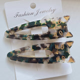 2 PCS Cat Shape Hair Clips Multicolor Acrylic Hair Accessories
