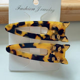2 PCS Cat Shape Hair Clips Multicolor Acrylic Hair Accessories