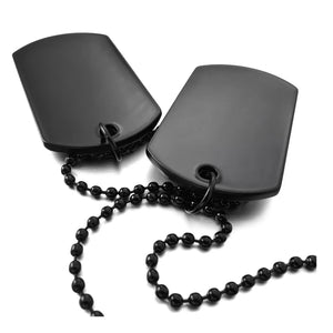 2 PCS Alloy Pendant Necklace Double Dog Tag Army Tribal Style Chain Necklace