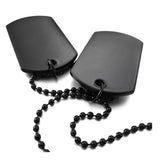 2 PCS Alloy Pendant Necklace Double Dog Tag Army Tribal Style Chain Necklace