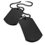 2 PCS Alloy Pendant Necklace Double Dog Tag Army Tribal Style Chain Necklace