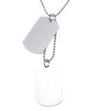 Alloy Pendant Necklace Red and Stripes American Flag Double Dog Tag