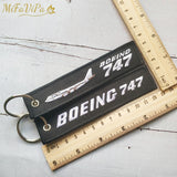 2 PCS Embroidery Boeing 747 Trinket Keychain Phone Strap Aviation Key Chain