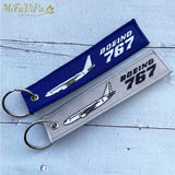 Gray Embroidery Boeing 767 Trinket Keychain Aviation Key Chain Men Gift