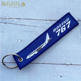Gray Embroidery Boeing 767 Trinket Keychain Aviation Key Chain Men Gift