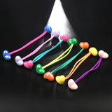 2 PCS Girls' Acrylic Love HairBand Elastic Curly Hair Rope