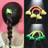 2 PCS Girls' Acrylic Love HairBand Elastic Curly Hair Rope