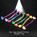 2 PCS Girls' Acrylic Love HairBand Elastic Curly Hair Rope