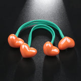 2 PCS Girls' Acrylic Love HairBand Elastic Curly Hair Rope