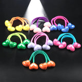 2 PCS Girls' Acrylic Love HairBand Elastic Curly Hair Rope