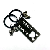 Funny Couple Gamers Player 1 Player 2 Matching Keychain - Gaming Gift
