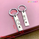 Funny Couple Gamers Player 1 Player 2 Matching Keychain - Gaming Gift