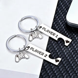 Funny Couple Gamers Player 1 Player 2 Matching Keychain - Gaming Gift