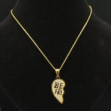 2 PCS Heart Stainless Steel Necklace for Gift Silver Friendship Necklace