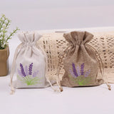 Embroidered Drawstring Gift Bag with Lavender Dried Flower Fragrance