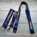 2 PCS Lufthansa Porte-clefs Keychains Neck Strap Sleutelhanger