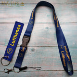 2 PCS Lufthansa Porte-clefs Keychains Neck Strap Sleutelhanger