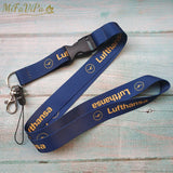 2 PCS Lufthansa Porte-clefs Keychains Neck Strap Sleutelhanger