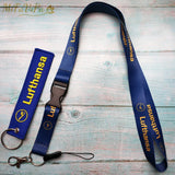 2 PCS Lufthansa Porte-clefs Keychains Neck Strap Sleutelhanger