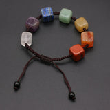 2 PCS 7 Chakras Reiki Stone Beaded Bracelets Couple Gift Boys Girls