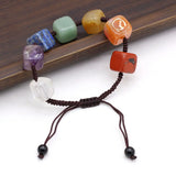 2 PCS 7 Chakras Reiki Stone Beaded Bracelets Couple Gift Boys Girls