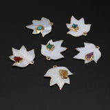 2 PCS Shell Pendant Mother Of Pearl Leaf-Shaped for DIY Jewelry Making