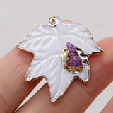 2 PCS Shell Pendant Mother Of Pearl Leaf-Shaped for DIY Jewelry Making