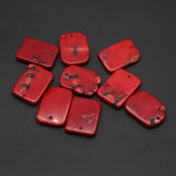 2 PCS Red Coral Rectangle Sea Bamboo Coral Pendant DIY Jewelry Making